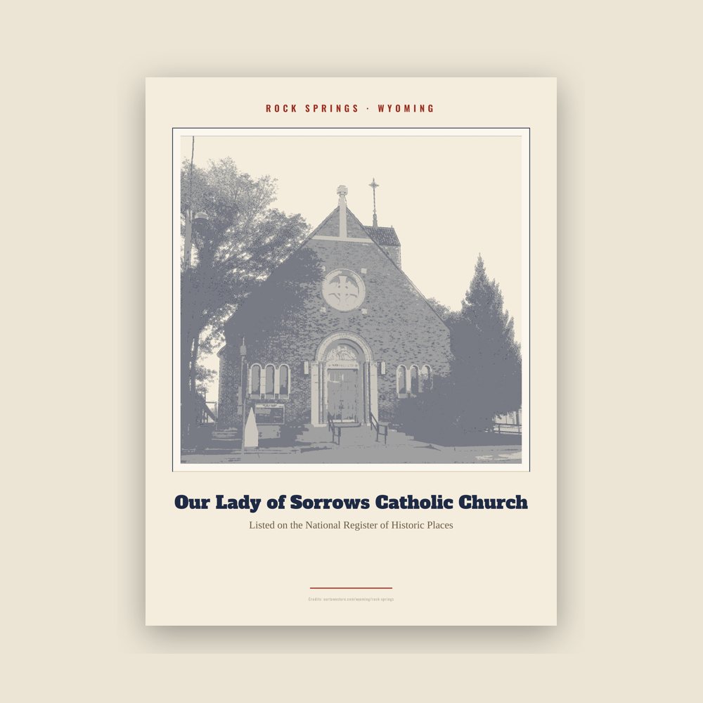 Rock Springs Our Lady of Sorrows Catholic Church Landmark Print