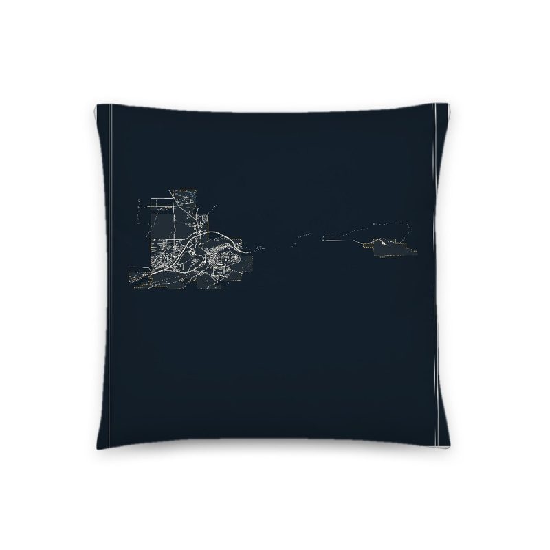 Rock Springs Map Throw Pillow