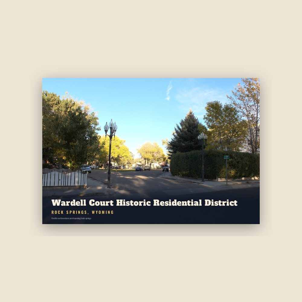 Rock Springs Wardell Court Historic Residential District Postcard