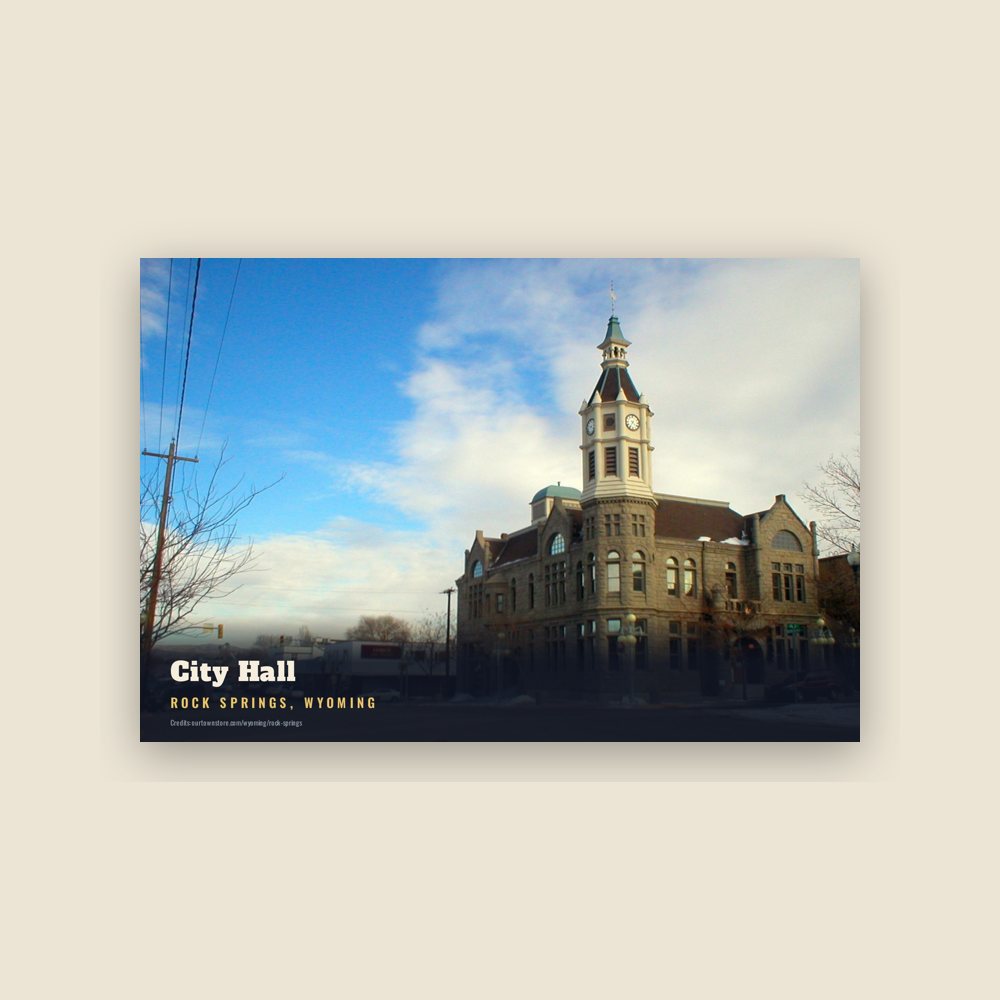 Rock Springs City Hall Postcard