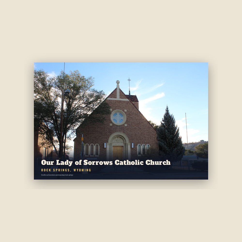 Rock Springs Our Lady of Sorrows Catholic Church Postcard