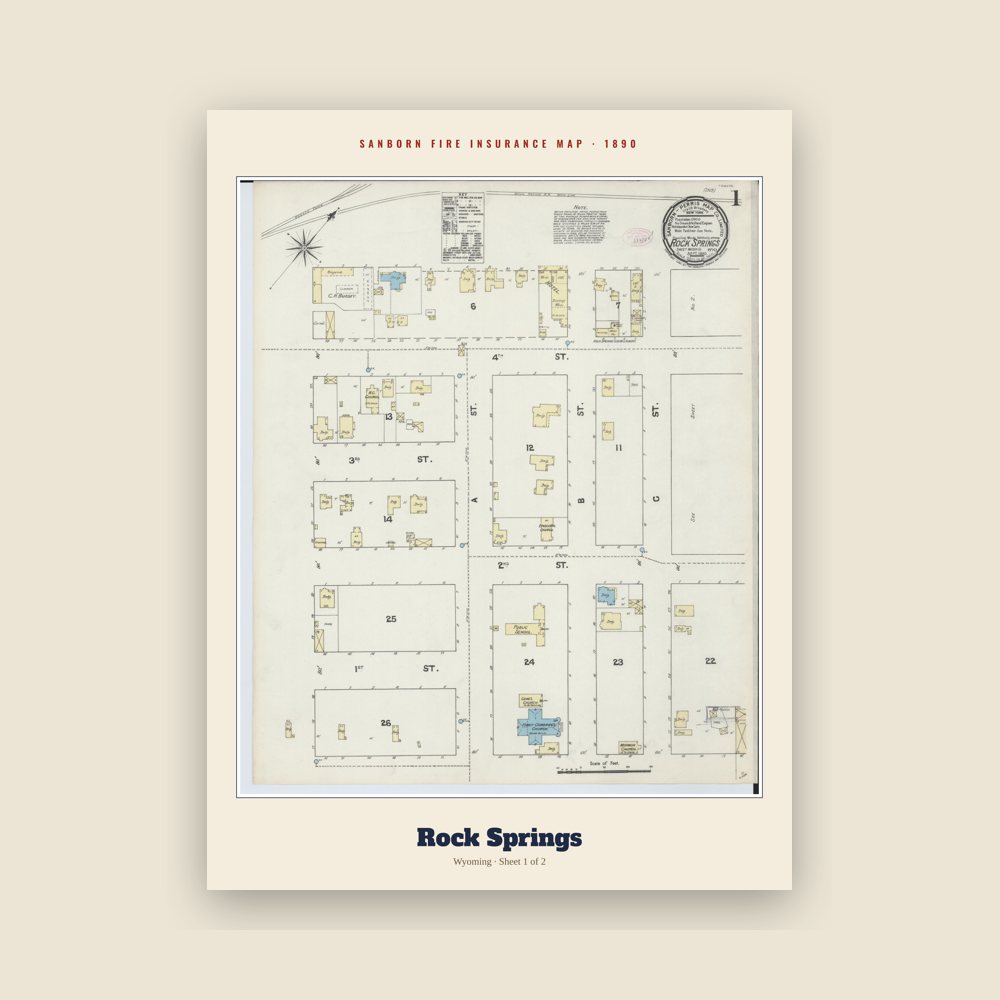 Rock Springs Sanborn Map Print
