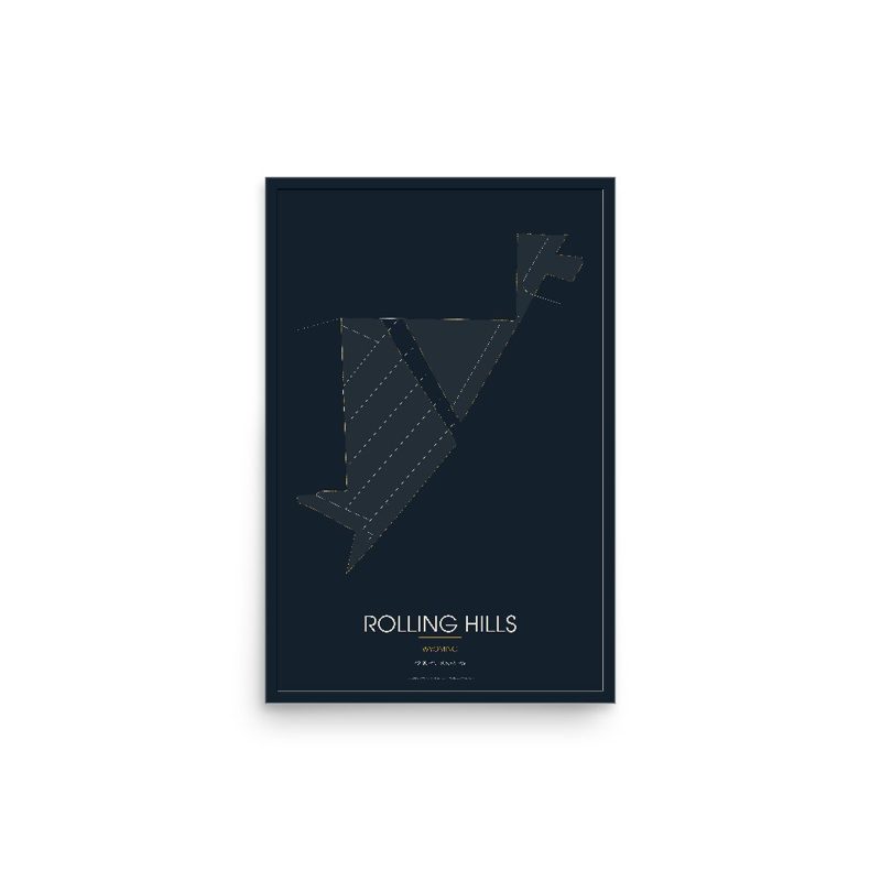 Rolling Hills Street Map Poster · Midnight