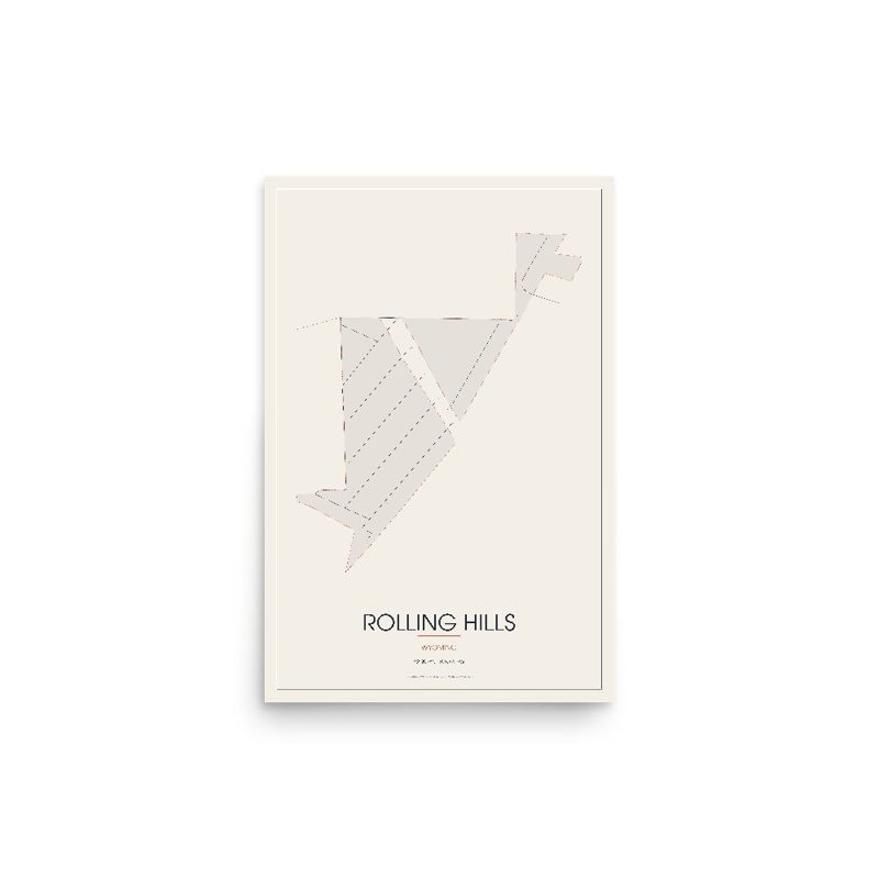 Rolling Hills Street Map Poster · Linen