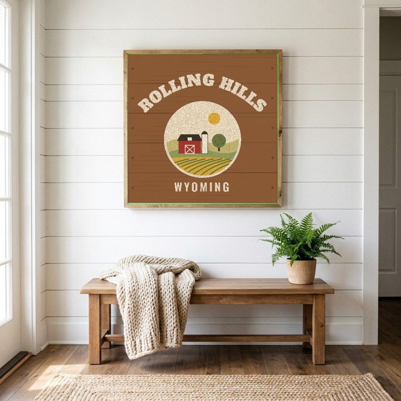 Rolling Hills Hometown Wood Sign