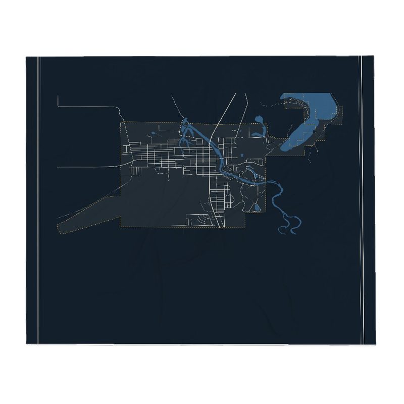 Saratoga Street Map Throw Blanket