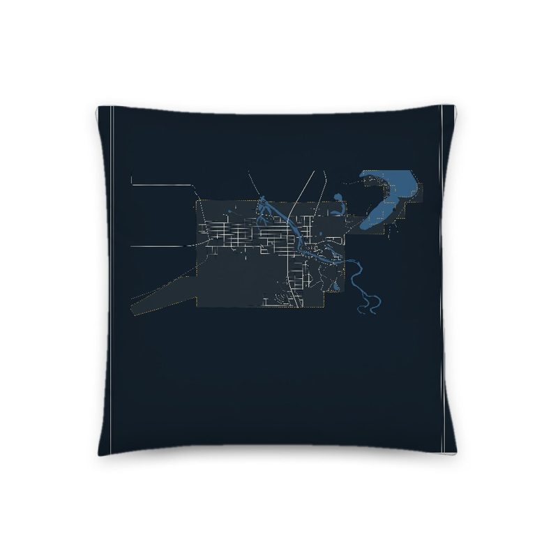 Saratoga Map Throw Pillow