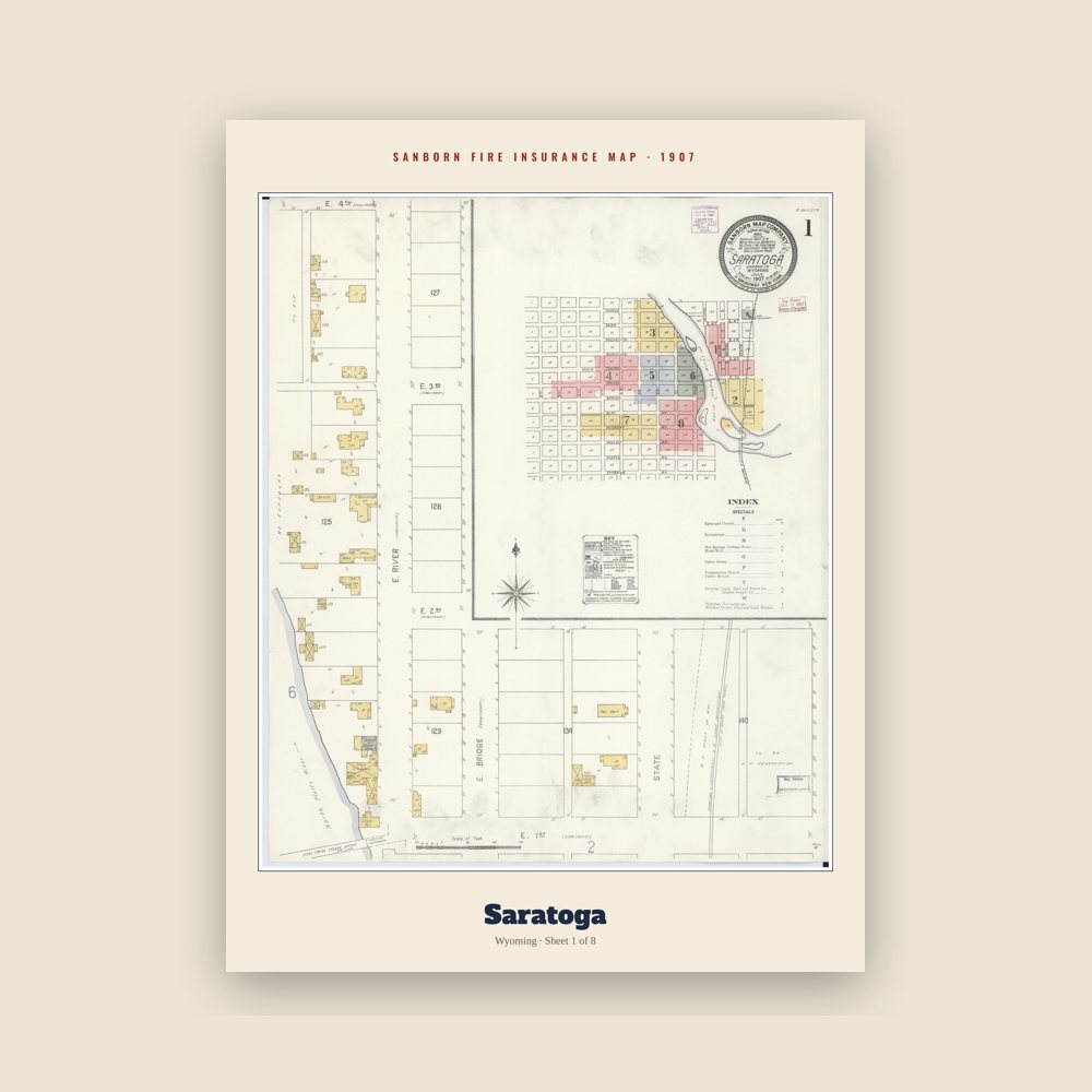 Saratoga Sanborn Map Print