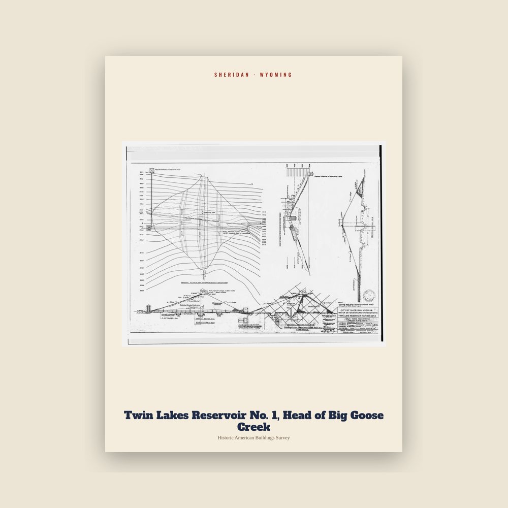 Sheridan Twin Lakes Reservoir No. 1, Head of Big Goose Creek Archive Print