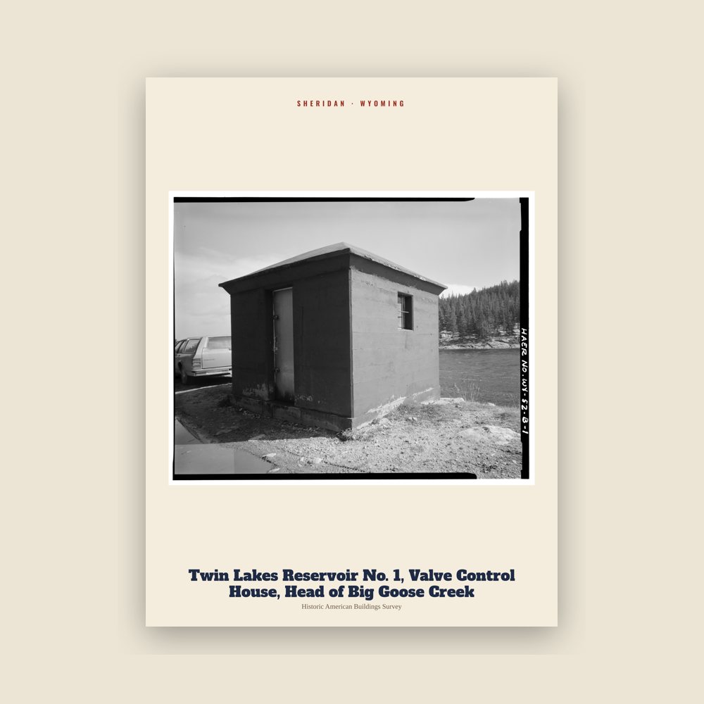Sheridan Twin Lakes Reservoir No. 1, Valve Control House, Head of Big Goose Creek Archive Print