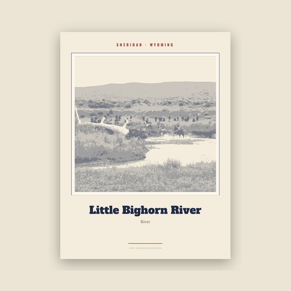 Sheridan Little Bighorn River Landmark Print