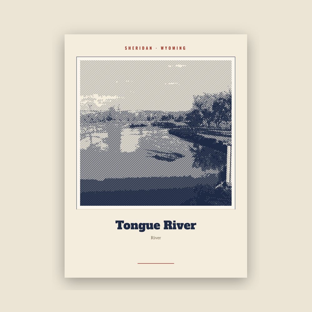 Sheridan Tongue River Landmark Print
