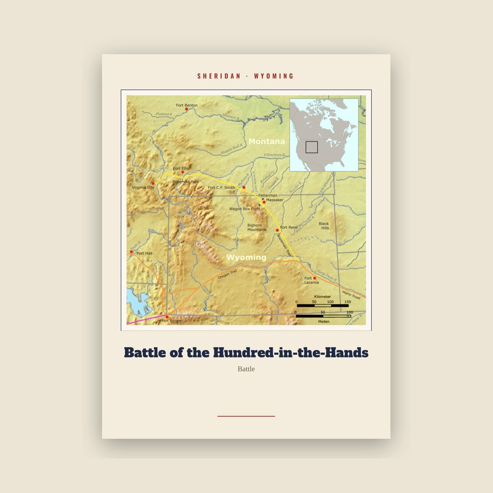 Sheridan Battle of the Hundred-in-the-Hands Landmark Print