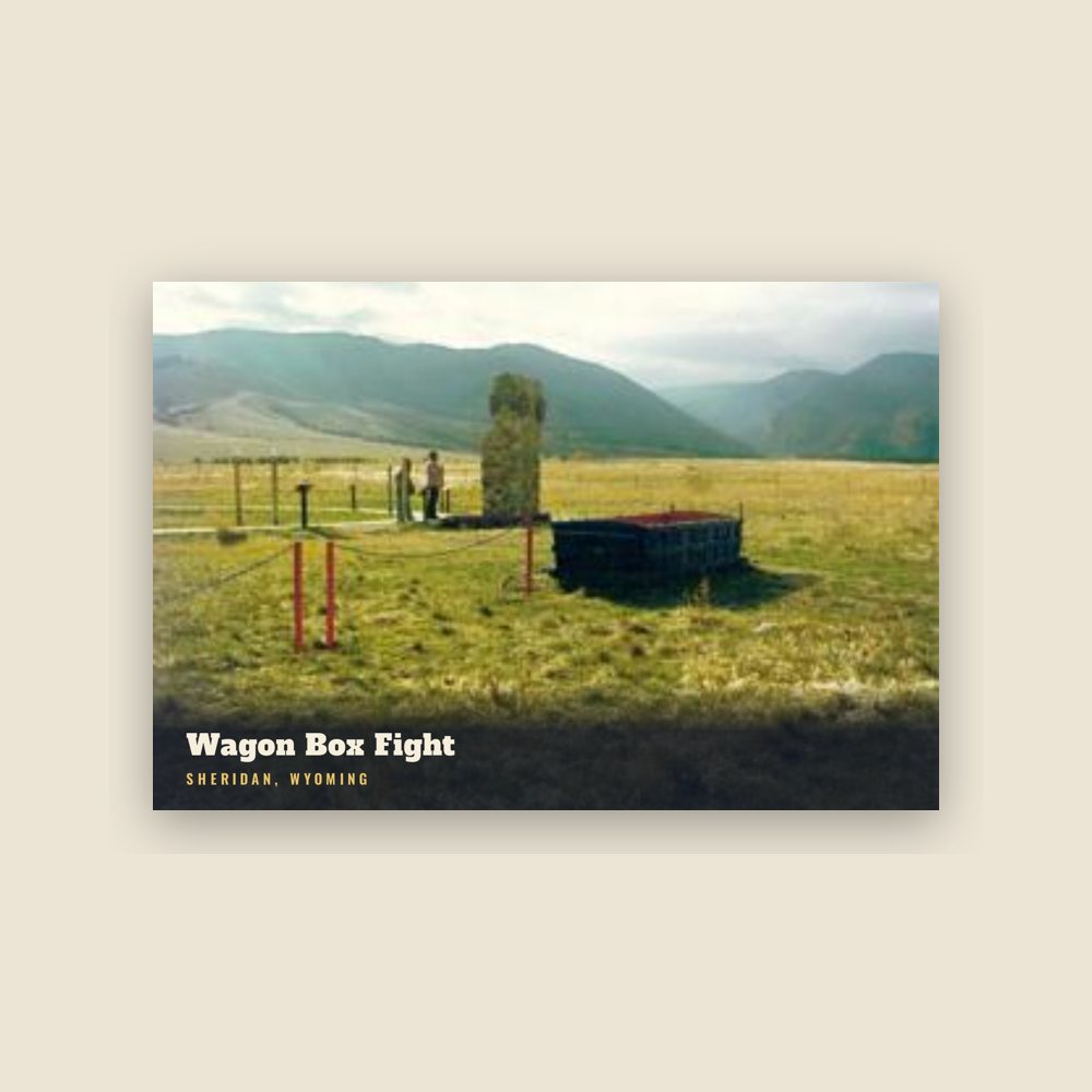 Sheridan Wagon Box Fight Postcard