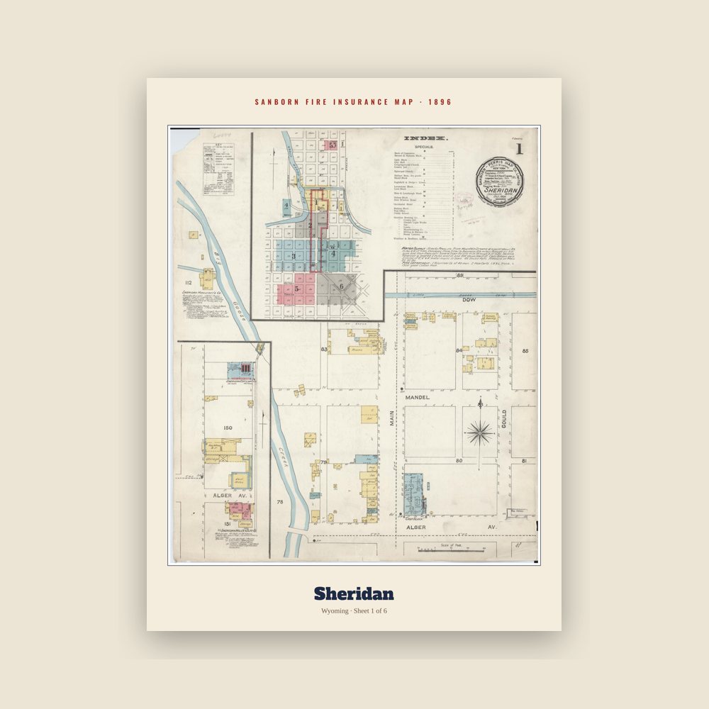 Sheridan Sanborn Map Print