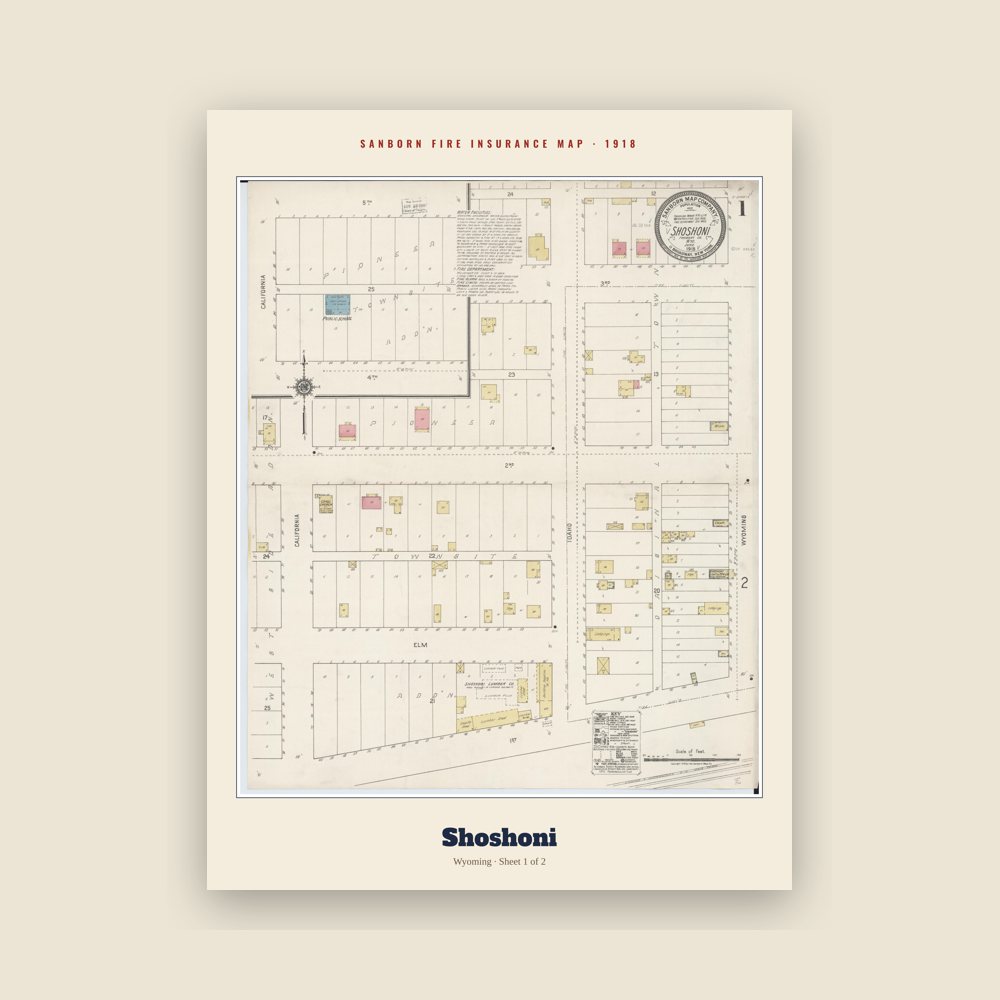 Shoshoni Sanborn Map Print