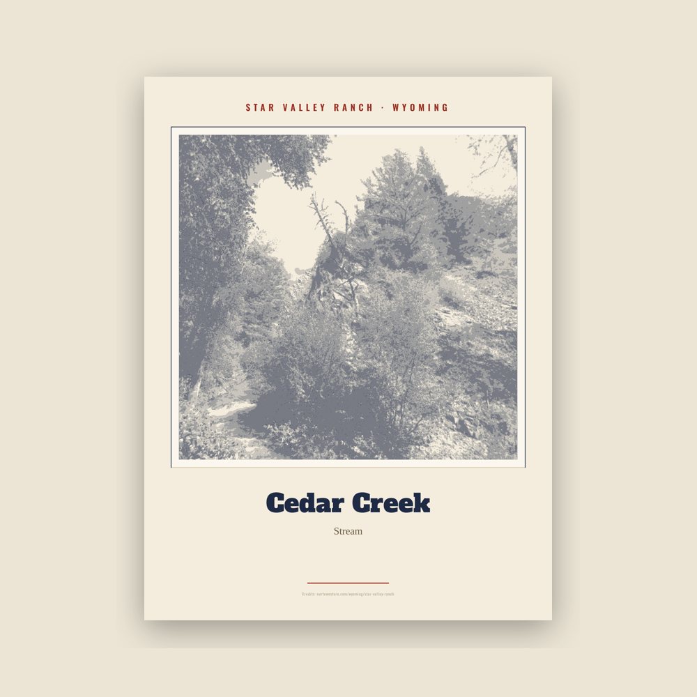 Star Valley Ranch Cedar Creek Landmark Print
