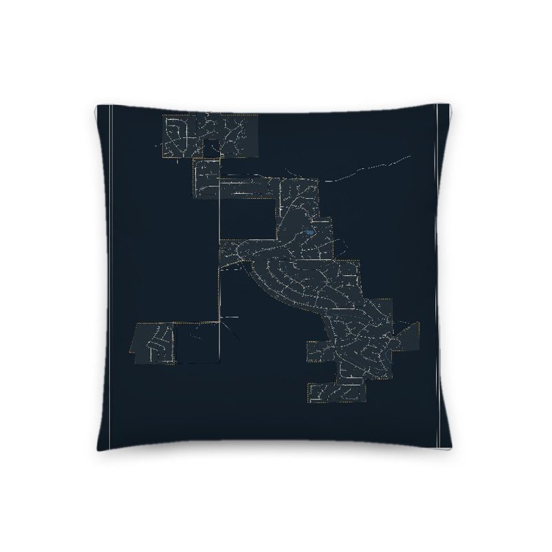Star Valley Ranch Map Throw Pillow