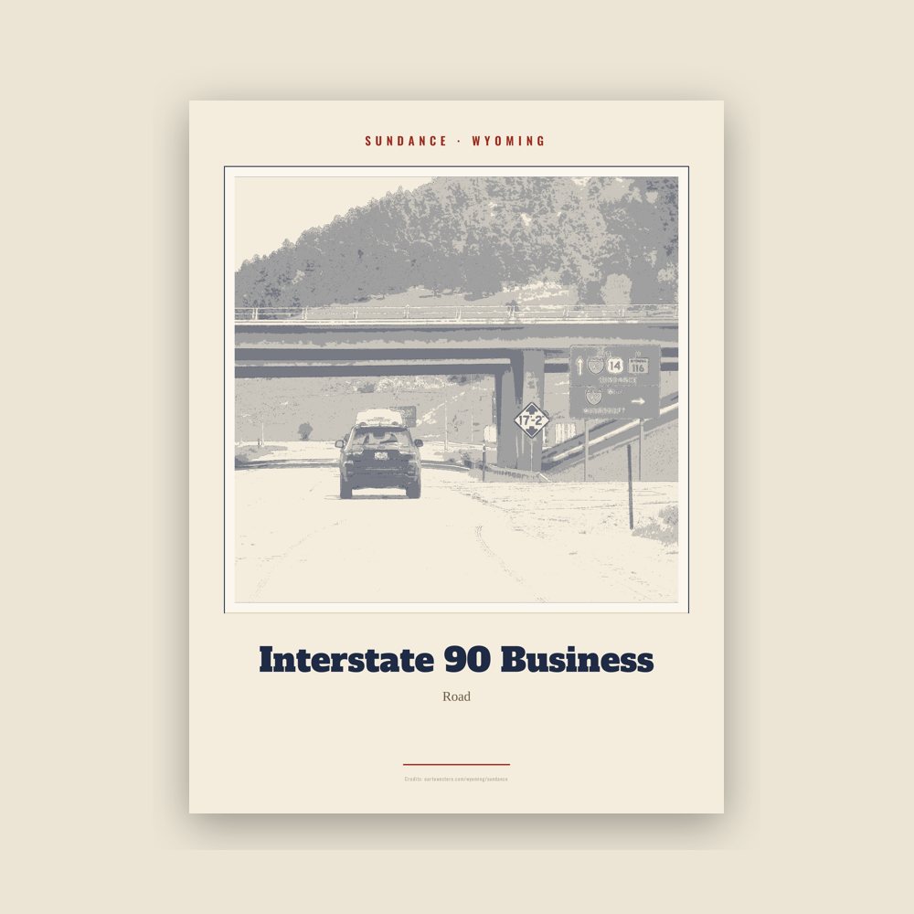 Sundance Interstate 90 Business Landmark Print