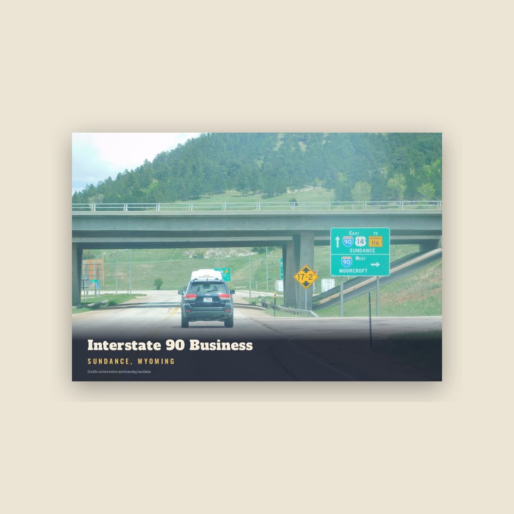 Sundance Interstate 90 Business Postcard
