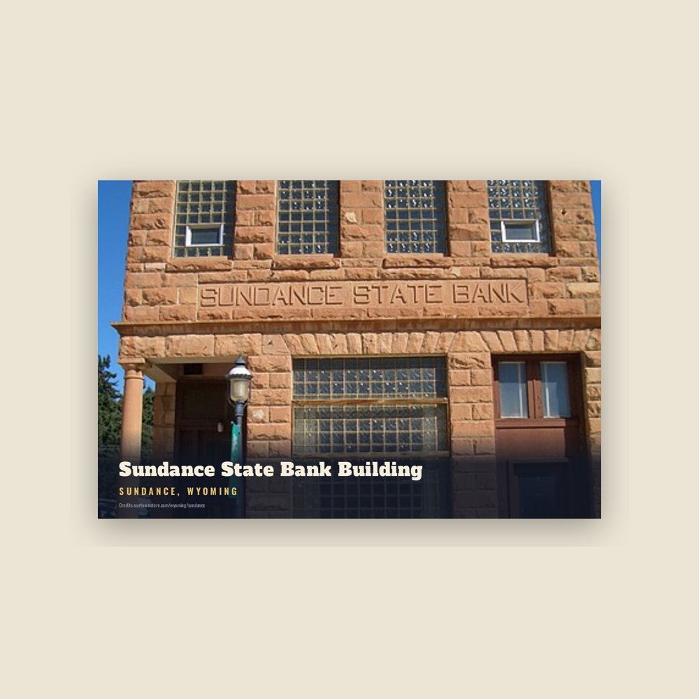 Sundance Sundance State Bank Building Postcard