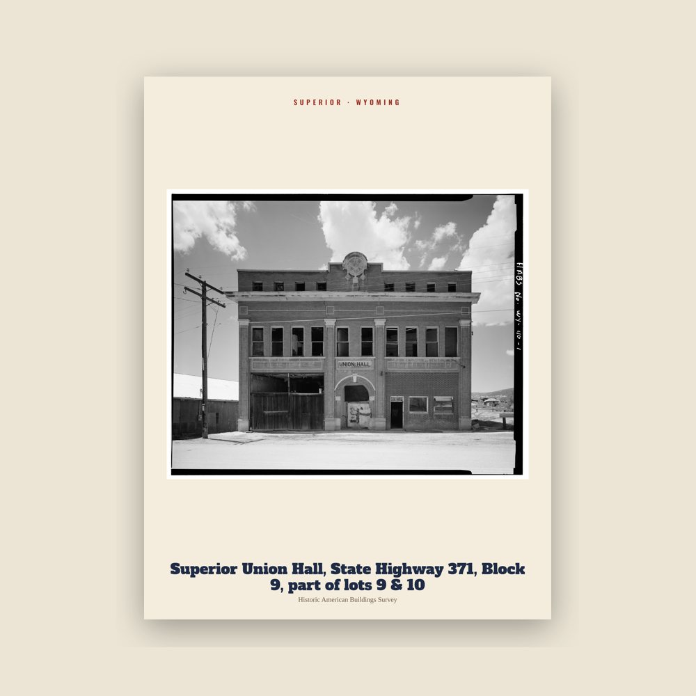 Superior Superior Union Hall, State Highway 371, Block 9, part of lots 9 & 10 Archive Print