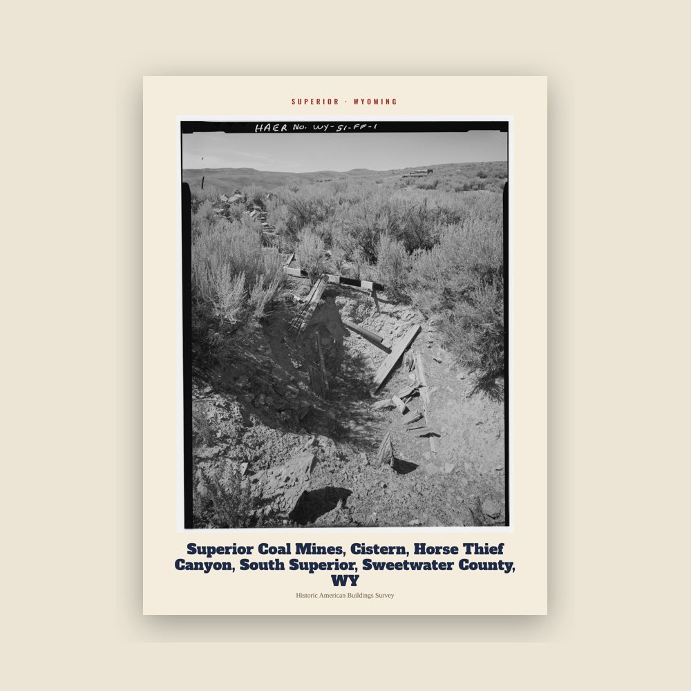 Superior Superior Coal Mines, Cistern, Horse Thief Canyon, South Superior, Sweetwater County, WY Archive Print