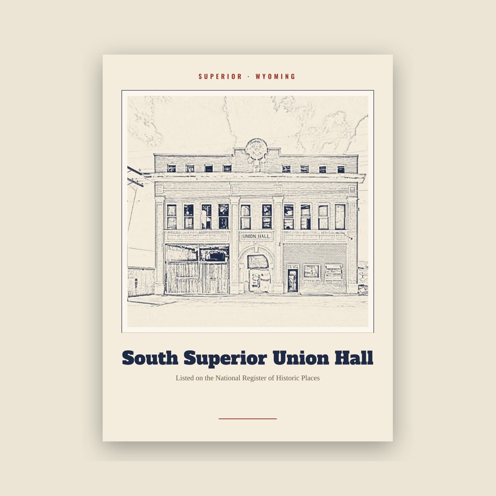 Superior South Superior Union Hall Landmark Print