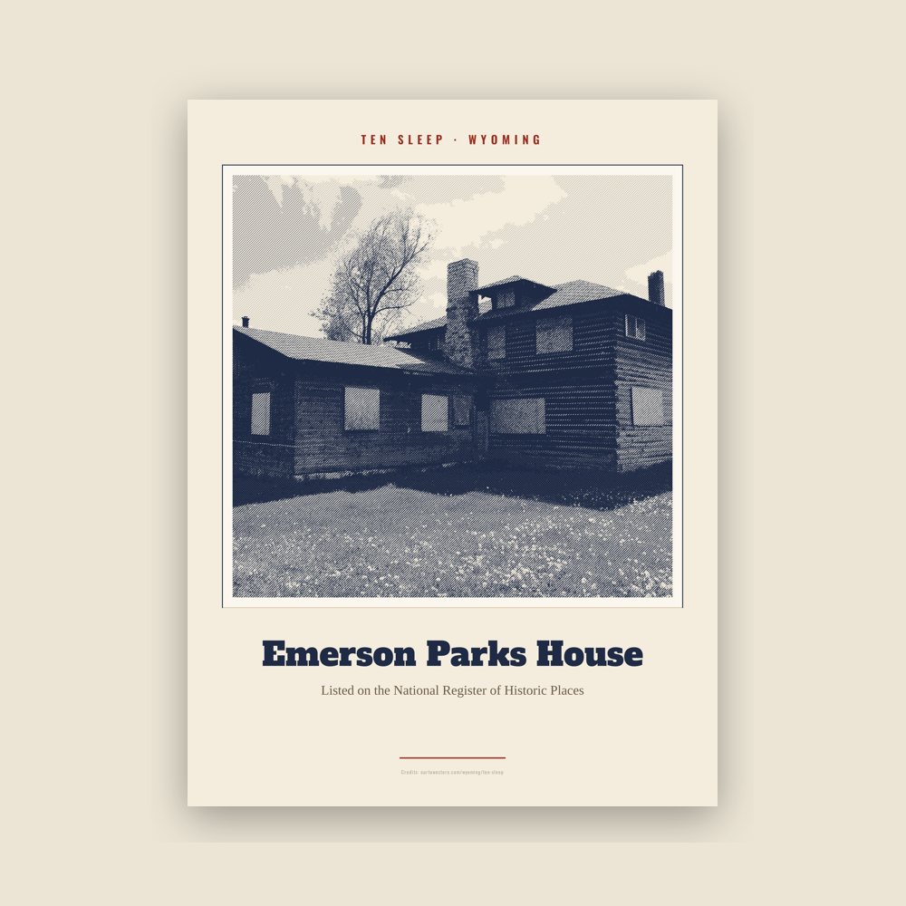 Ten Sleep Emerson Parks House Landmark Print
