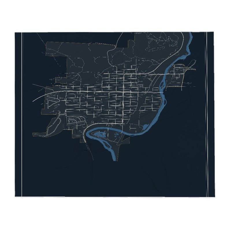 Thermopolis Street Map Throw Blanket