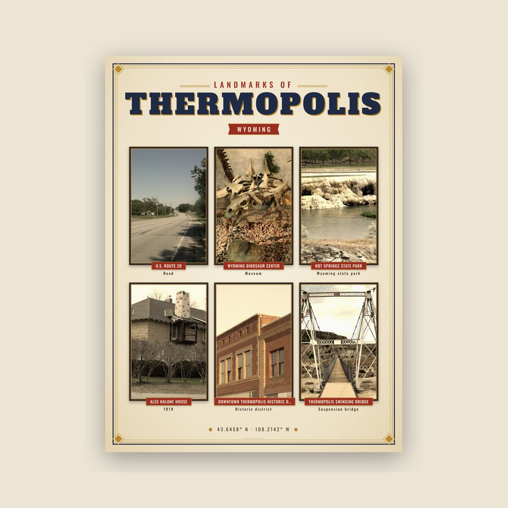Thermopolis Landmarks Photo Poster