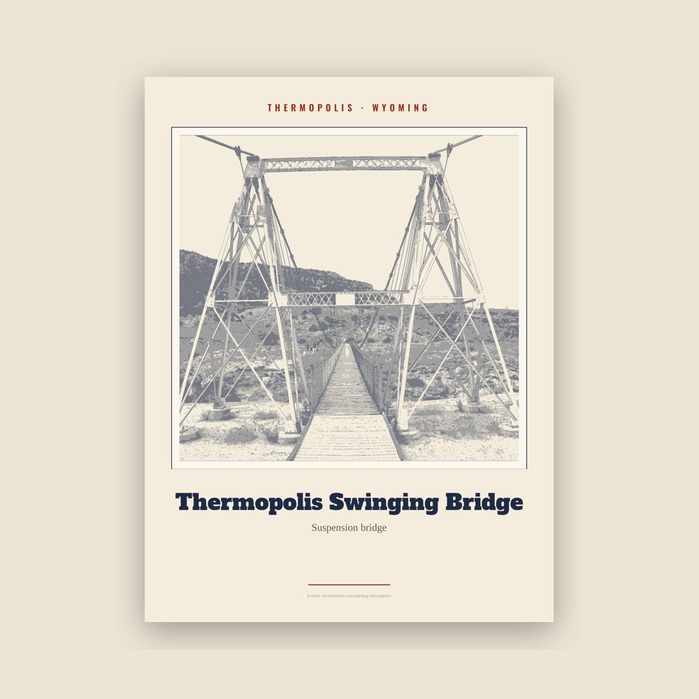 Thermopolis Thermopolis Swinging Bridge Landmark Print
