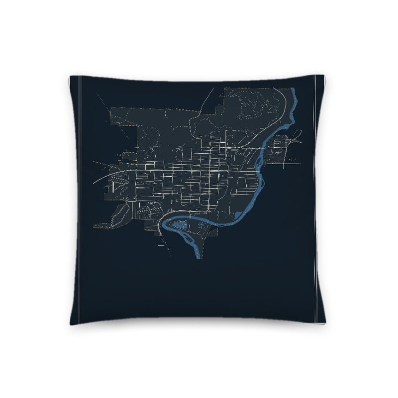 Thermopolis Map Throw Pillow