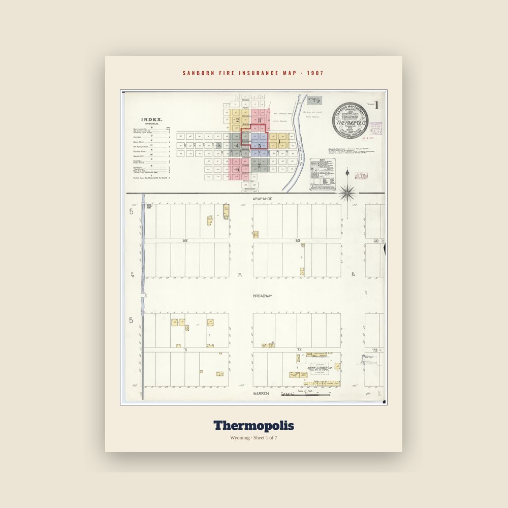 Thermopolis Sanborn Map Print