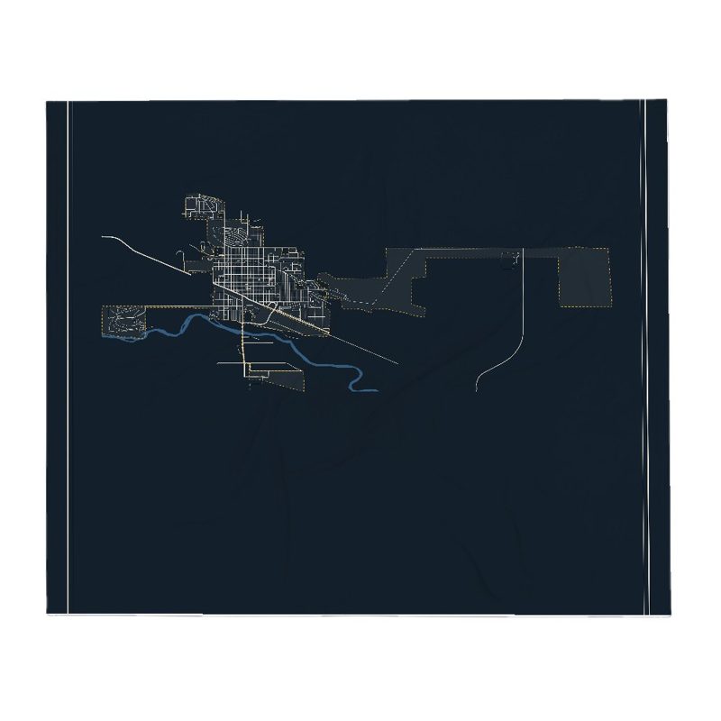 Torrington Street Map Throw Blanket