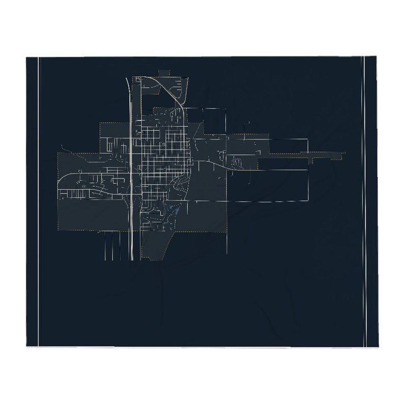 Wheatland Street Map Throw Blanket