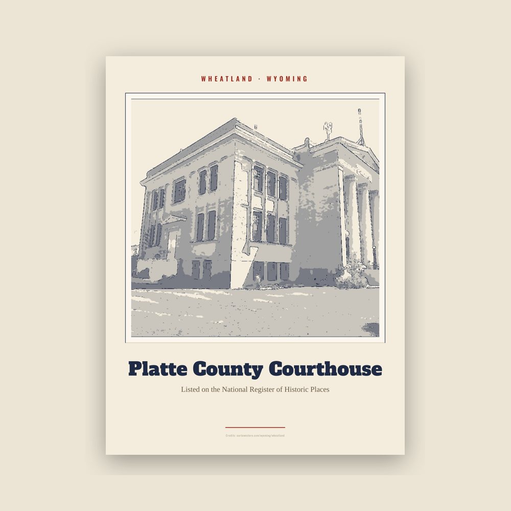 Wheatland Platte County Courthouse Landmark Print