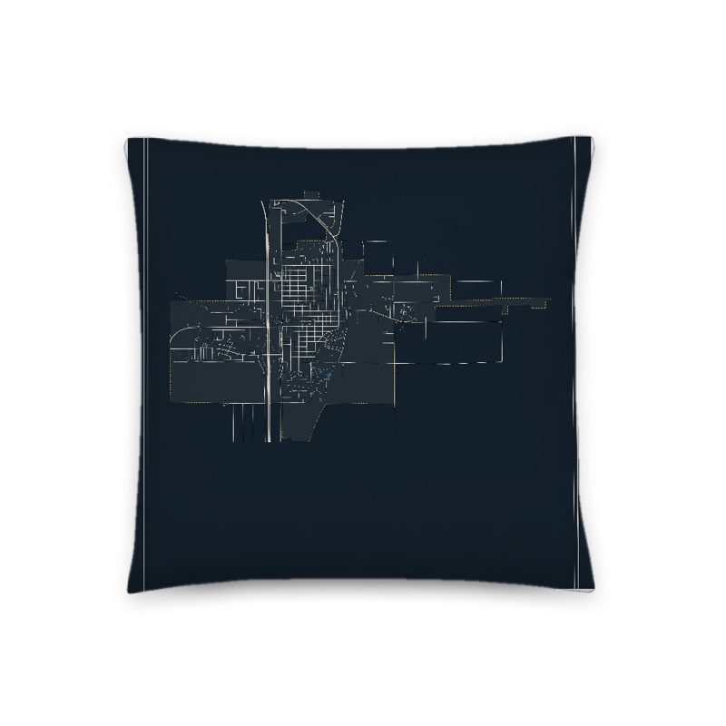 Wheatland Map Throw Pillow