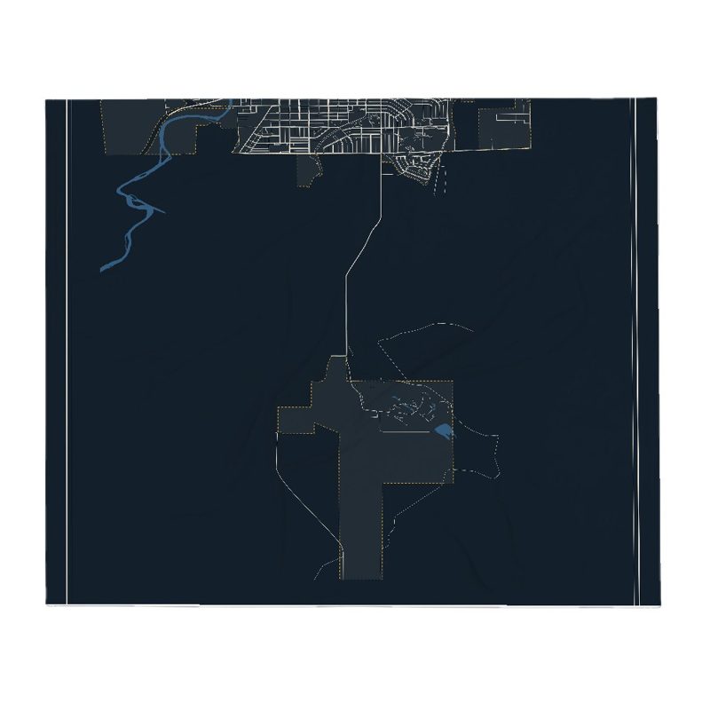Worland Street Map Throw Blanket