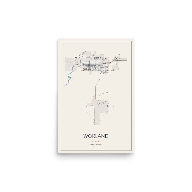 Worland Street Map Poster · Linen