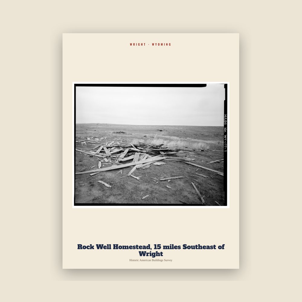 Wright Rock Well Homestead, 15 miles Southeast of Wright Archive Print