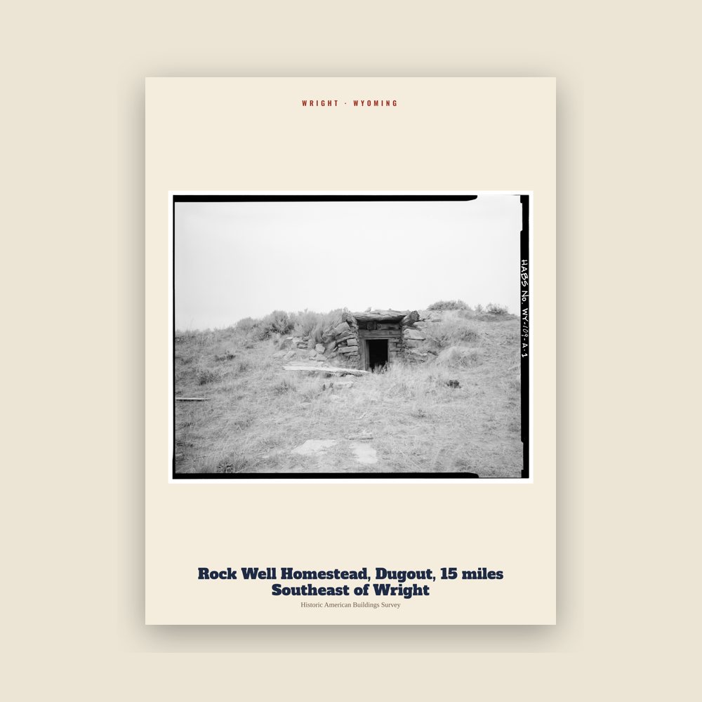 Wright Rock Well Homestead, Dugout, 15 miles Southeast of Wright Archive Print