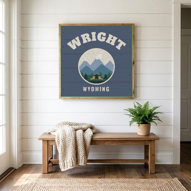 Wright Hometown Wood Sign