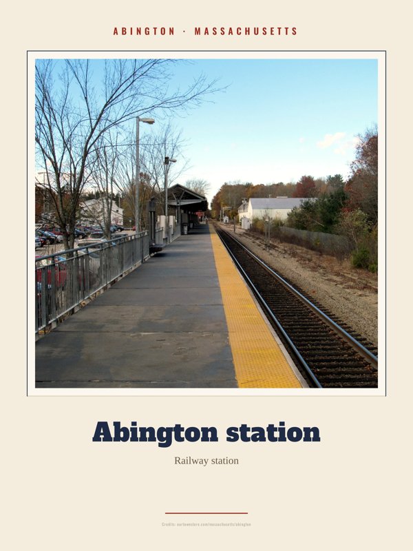 Abington Abington station Landmark Print artwork detail