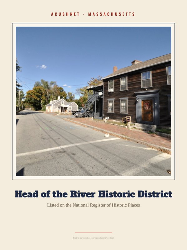 Acushnet Head of the River Historic District Landmark Print artwork detail