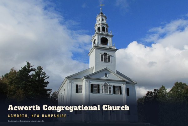Acworth Acworth Congregational Church Postcard artwork detail