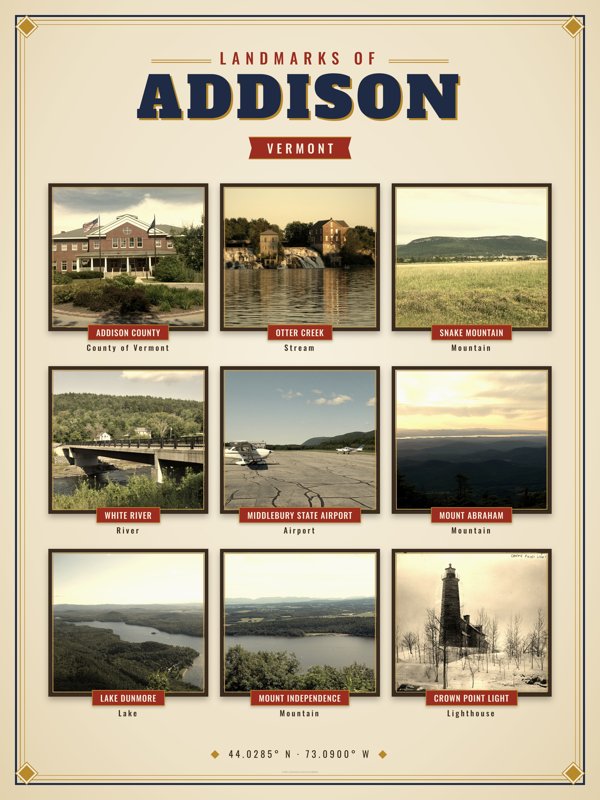 Addison Landmarks Photo Poster artwork detail