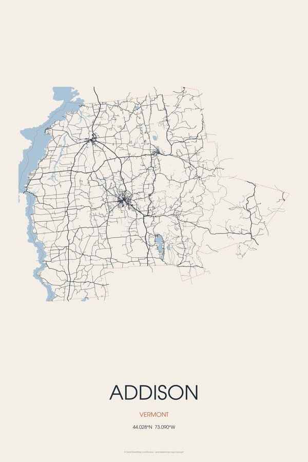 Addison Street Map Poster · Linen artwork detail