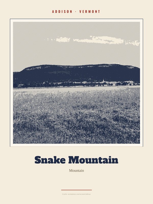 Addison Snake Mountain Landmark Print artwork detail