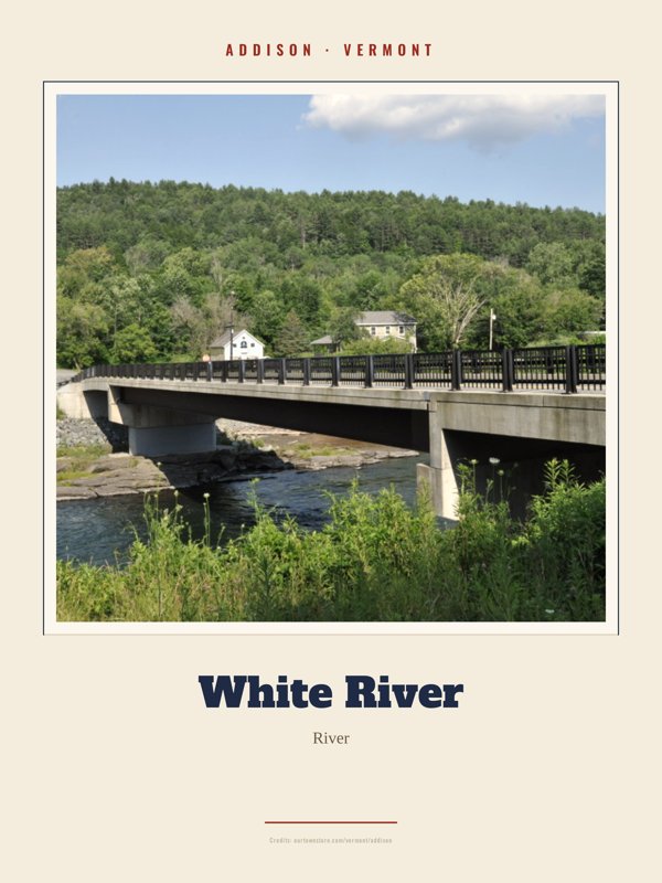 Addison White River Landmark Print artwork detail